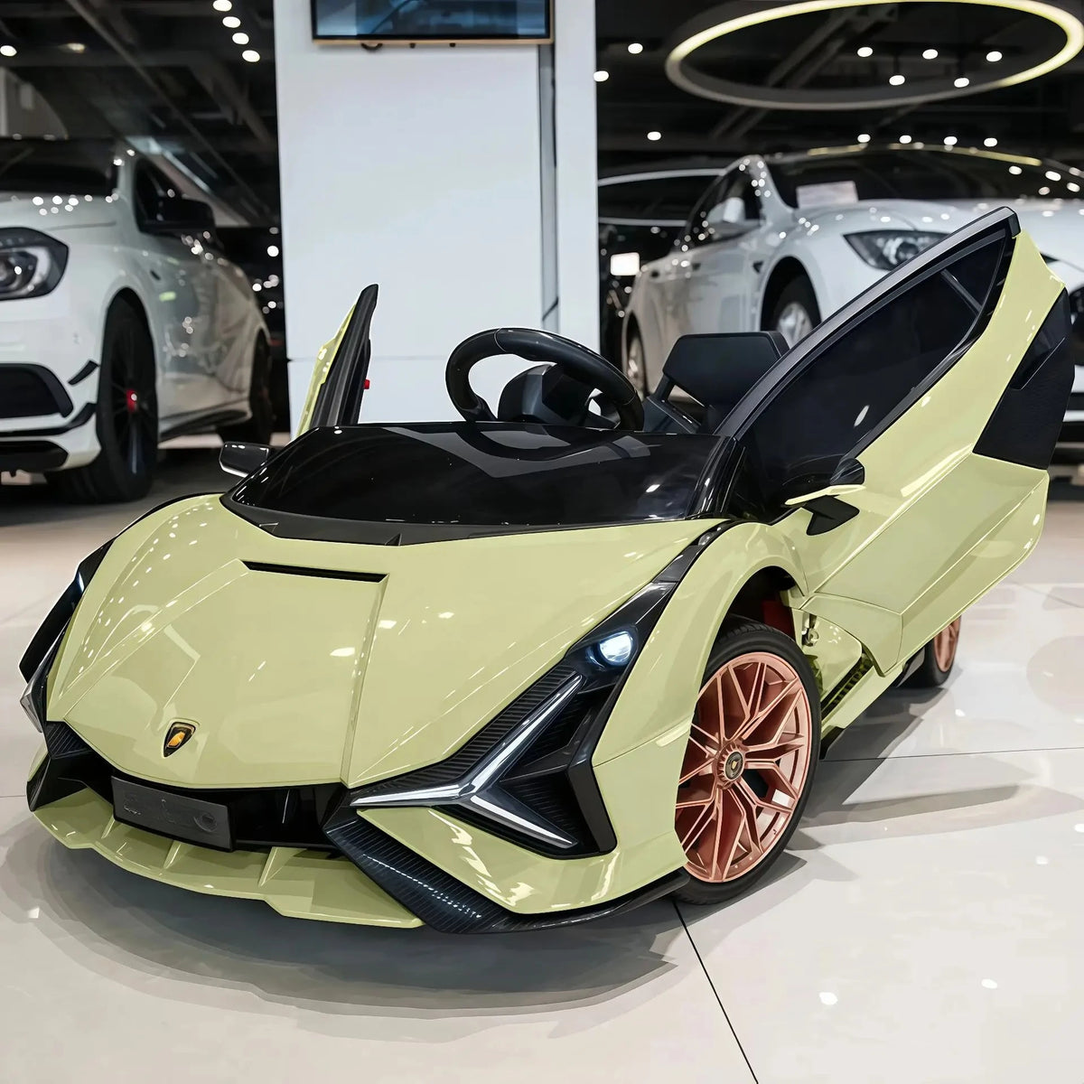 12V Premium Kids Ride-On Car with App Remote & Scissor Doors
