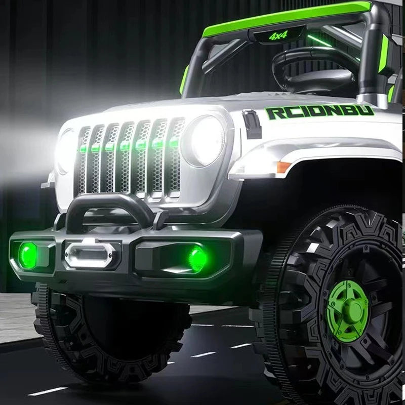 12V Kids Electric Off-Road Ride-On Car with Remote Control & LED Lights
